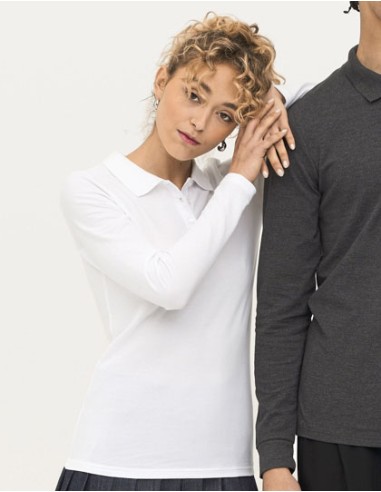 SOL-02083-Womens Long-Sleeve Piqué Polo Shirt Perfect